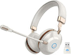Wireless Headset, AI Noise Canceling Mic & USB Dongle, 45 Hrs Working Time V5.3 by Vonztek-US