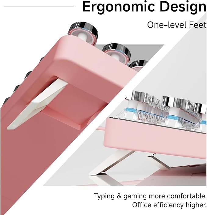 EWEADN TK100 Typewriter Keyboard Wired Mechanical Keyboard, 104 Keys Aesthetic - Image 7