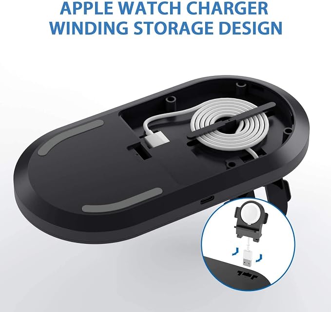 Seacosmo Wireless Charger, 3 in 1 Qi-Certified Fast Charging Station Dock - Image 2