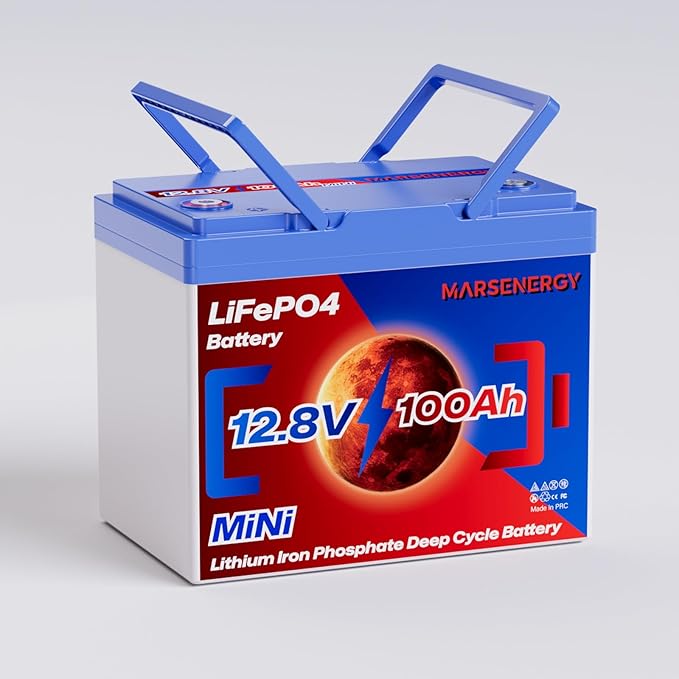 12V 100Ah Lifepo4 Battery, Bci Group 24, Built-In 100A Smart BMS, 4500 To 15000 by MarsenergyUS