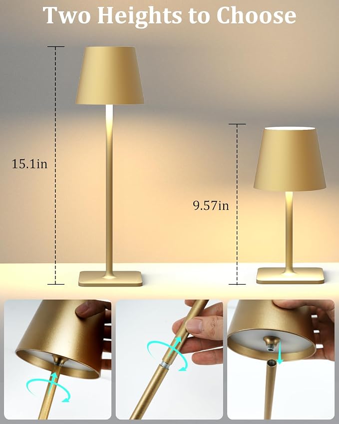 2 Pack Rechargeable Table Lamps, Outdoor Table Lights, Waterproof, Portable - Image 6