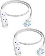SURAIELEC Flat Extension Cord 3FT, 360° Rotating Flat Plug Extension Cord by SURAIELEC