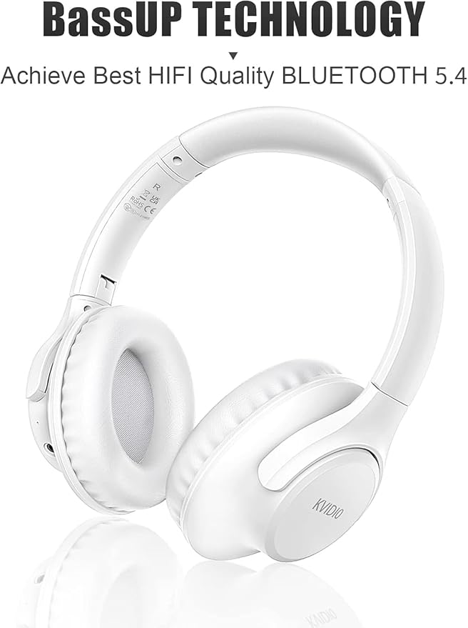 KVIDIO Bluetooth Headphones Over Ear, 65 Hours Playtime Wireless Headphones - Image 5