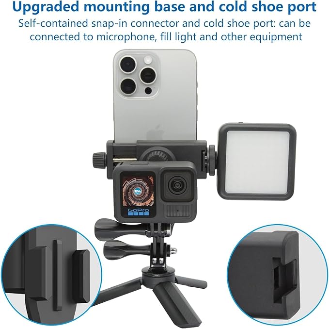 Suptig Phone Holder for Tripod, Action Camera Tripod Mount Adapter Compatible - Image 3