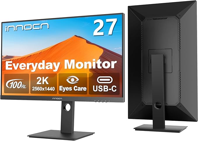INNOCN 27" 2K 1440P QHD Monitor 100Hz IPS PC Computer Monitor by INNOCN