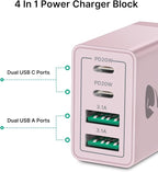 40W USB C Charger Cube, 4-Port QC Wall Plug +PD 3.0 Power Adapter Multiport - Image 2