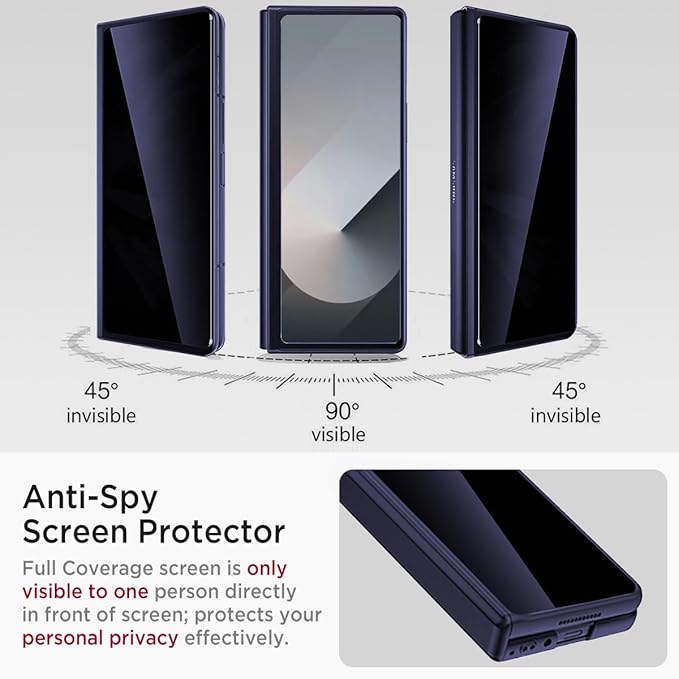 Miimall for Z Fold 6 Case with Privacy Screen Protector, Built-in Adjustable - Image 3