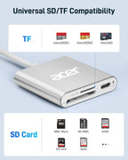 Acer SD 4.0 Card Reader, UHS-II Micro SD Reader USB C, Dual Slot Type C Memory - Image 3