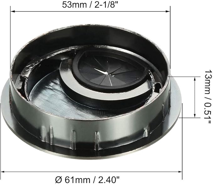 uxcell Cable Hole Cover, 2.1Inch/53mm Zinc Alloy Desk Wire Cord Cable Grommets - Image 2