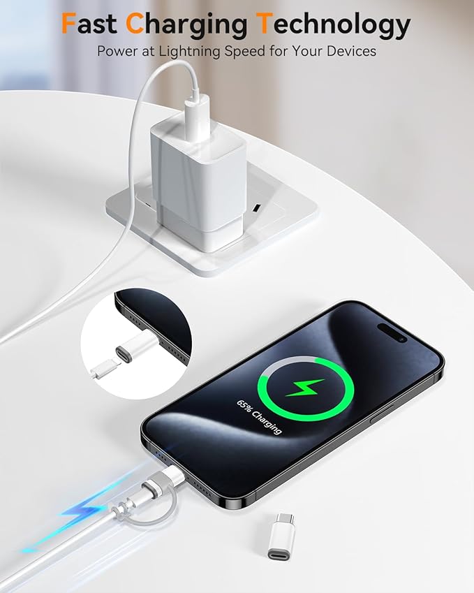 Temdan 4 Pack Lightning to USB C Adapter - Image 4