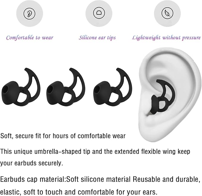 Silicone Replacement Earbud Tips Earbud Covers Ear Tips Compatible - Image 5
