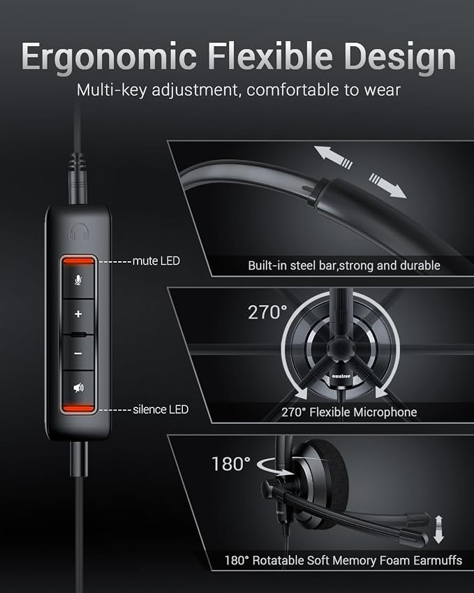 USB Headset with Microphone for PC - Image 4
