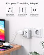 2 Pack European Travel Plug Adapter, Mifaso International Power Plug Adapter - Image 2