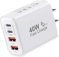 TT&C USB C Block 40W, 4 Ports Wall Plug Fast Charging Block, PD+QC Multiport by TTC