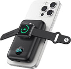 Magnetic Portable Charger for iPhone, 10800mAh 4-in-1 Wireless Power Bank by GKUTW