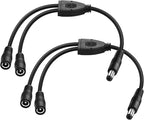 PNGKNYOCN DC 5.5x2.5mm 1 Male to 2 Female Power Supply Splitter Cord 30CM by PNGKNYOCN