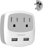 TESSAN New Zealand Australia Plug Adapter, Type I Travel Adaptor by TESSAN