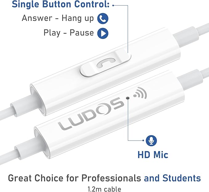 LUDOS OMNITONE Wired Earbuds in-Ear Headphones, 5 Years Warranty, Earphones - Image 3