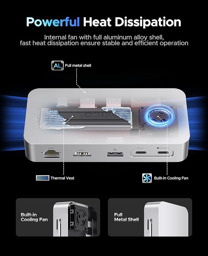 ORICO 512 GB External SSD Docking Station, SSD Expansion + Hub Extension - Image 6