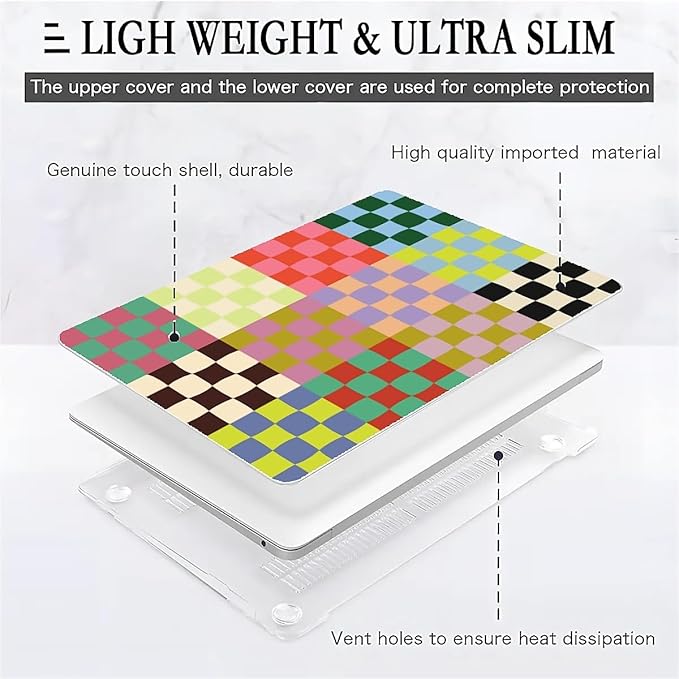 Compatible with MacBook Air 13.3 13.6 Inch Case 2022 2021 2020 2019 Plastic - Image 2
