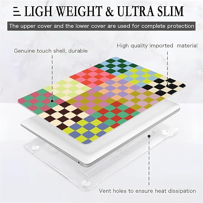 Compatible with MacBook Air 13.3 13.6 Inch Case 2022 2021 2020 2019 Plastic - Image 2