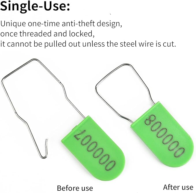 500PCS Plastic Padlock Security Seals Metal Wire Padlocks Electric Meter - Image 4