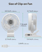 GEHEN Small Clip on Fan, 3-Speed Fan - Image 7
