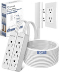 Saker Outlet Cover Extension Cord | 10ft Flat Extension Cord by Saker