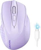 TECKNET Wireless Mouse Rechargeable 4800 DPI Silent USB A & Bluetooth Mouse 6 by Tecknet