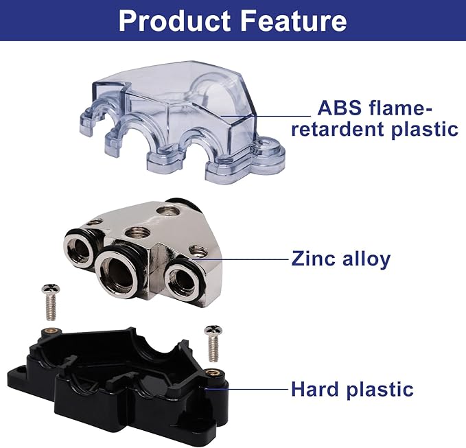 1pc Distribution Block 1 in 3 Ways Out Power Distribution Block Car Audio 1x4 - Image 4