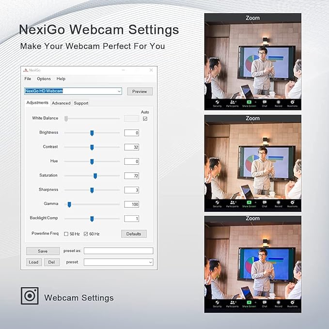 NexiGo N660 1080P Business Webcam, Dual Microphone & Privacy Cover, USB FHD Web - Image 3