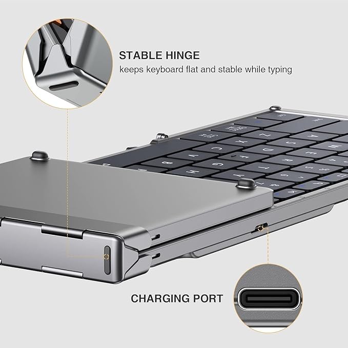 ProtoArc Foldable Bluetooth Keyboard, XK01 Folding Wireless Portable Keyboard - Image 7