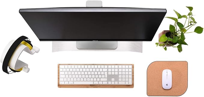 SAMDI Wooden Computer Monitor Stand, Desktop Accessories, Laptop Stand - Image 7