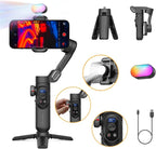 3-Axis Gimbal Stabilizer for Smartphone w/RGB Magnetic Fill Light Phone Gimbal by AOCHUAN