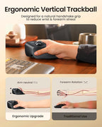 ProtoArc Vertical Wireless Trackball Mouse, EM05 NL Bluetooth Ergonomic - Image 2
