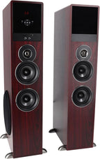 Rockville TM80C Powered Home Theater Tower Speaker System, Cherry Wood - Image 7