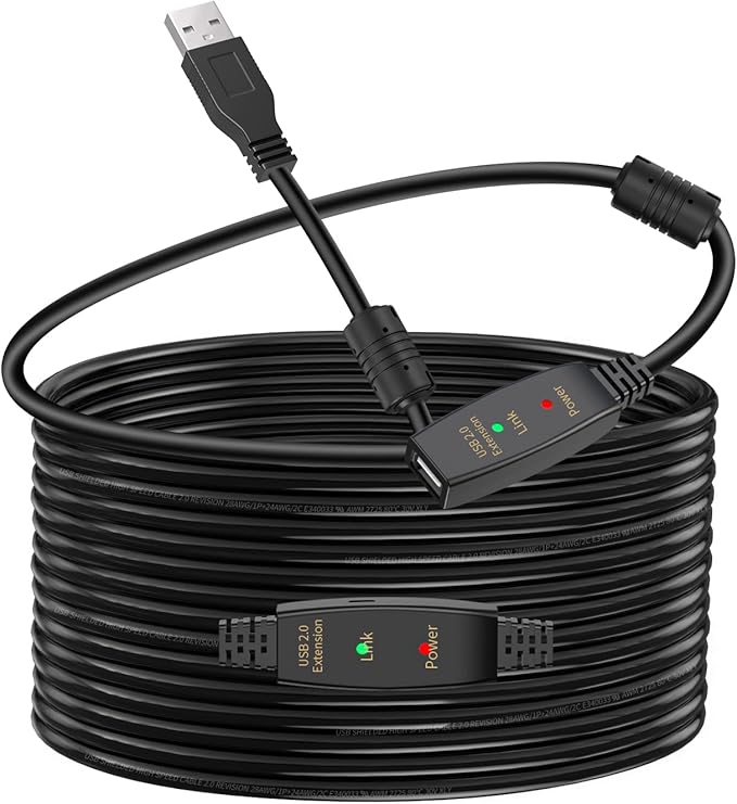 LDKCOK 50FT Active USB Extension Cable 2.0 Male to Female by LDKCOK