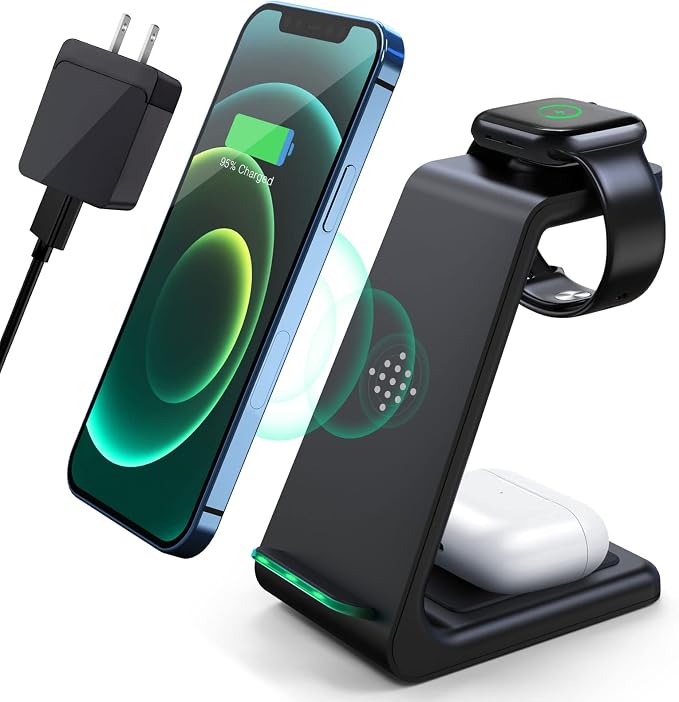 3 in 1 Wireless Charging Station, 2025 Upgraded Fast Desk Charger Station by LABJOB