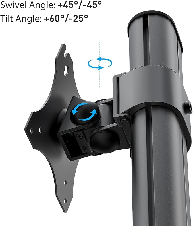 BEWISER Dual Monitor Stand Desk Mount- Vertical Heavy Duty Monitor Riser Fits - Image 4