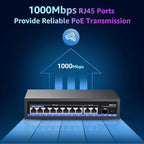 11-Port PoE Gigabit Switch, 8 PoE+ Port, 2 Gigabit Uplink, 1 SFP Port, 120W AI - Image 4