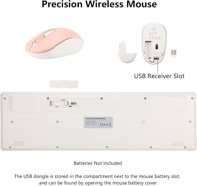 Wireless Keyboard and Mouse Combo, 2.4G Silent Cordless Keyboard Mouse Combo - Image 6