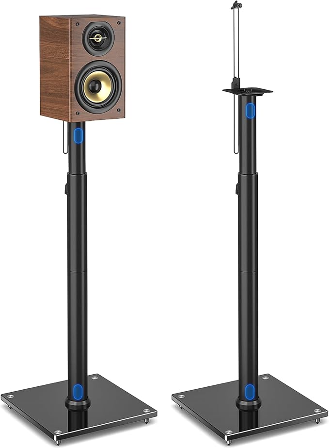 Rfiver Bookshelf Speaker Stands Pair, Height Adjustable Rear Speaker Stands by Rfiver