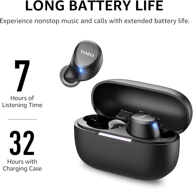 TOZO A1 Wireless Earbuds Bluetooth 5.3 Light Weight in Ear IPX5 Waterproof - Image 5