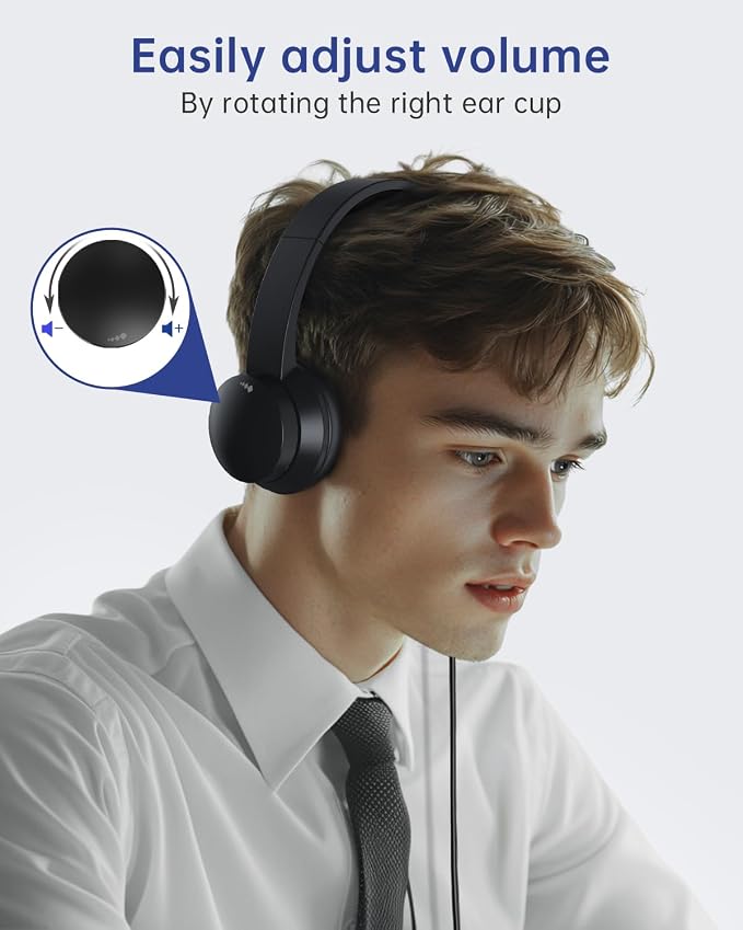USB Headset with Microphone for PC, Wired Headphones with Mic USB Headsets with - Image 4