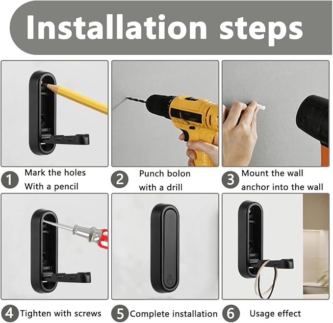 4PCS Gold Foldable Wall Hooks, Metal Folding Hooks Wall Mount, Easy Installation - Image 6