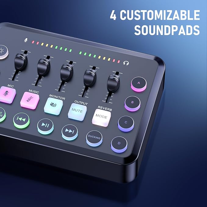 F11 Gaming Audio Mixer, Sound Board - Image 4