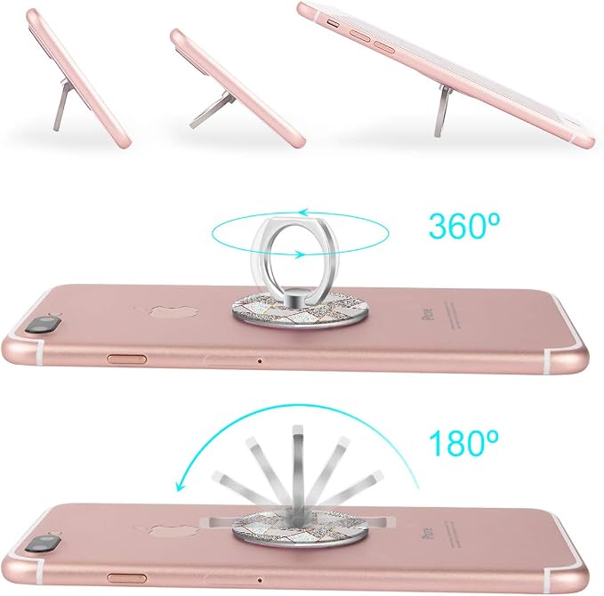 Bonoma Phone Ring Grip, 3 Pack Geometric Marble 360 Degree Rotation 180 Degree - Image 4