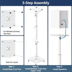 MOUNTUP Universal Speaker Stands Pair 28.3" to 37.4" Height Adjustable Floor - Image 9