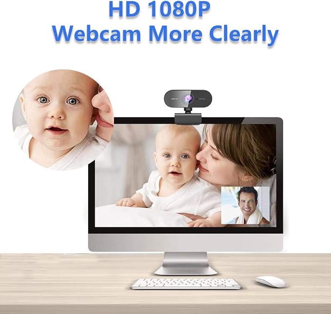 Webcam for pc with Microphone, Full Hd 1080P Streaming Web Cam for Mac Laptop - Image 2