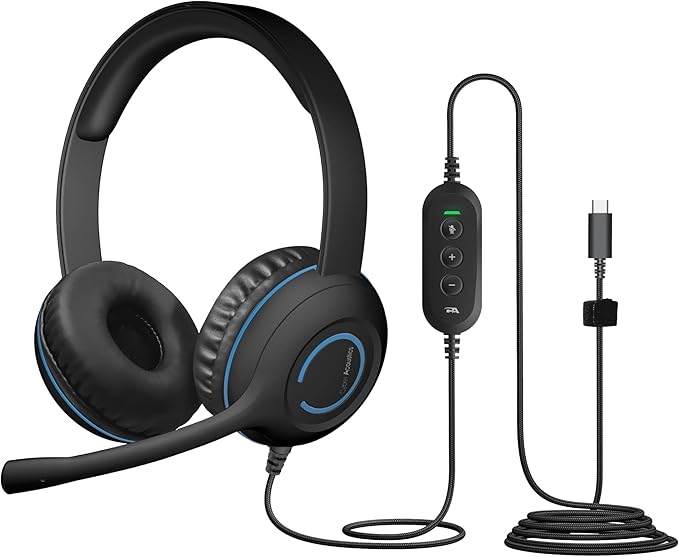 Cyber Acoustics USB-C Stereo Headset – Durable, and Clear Communication in by CyberAcoustics